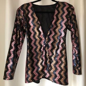 Long Sleeve Sequence Blazer